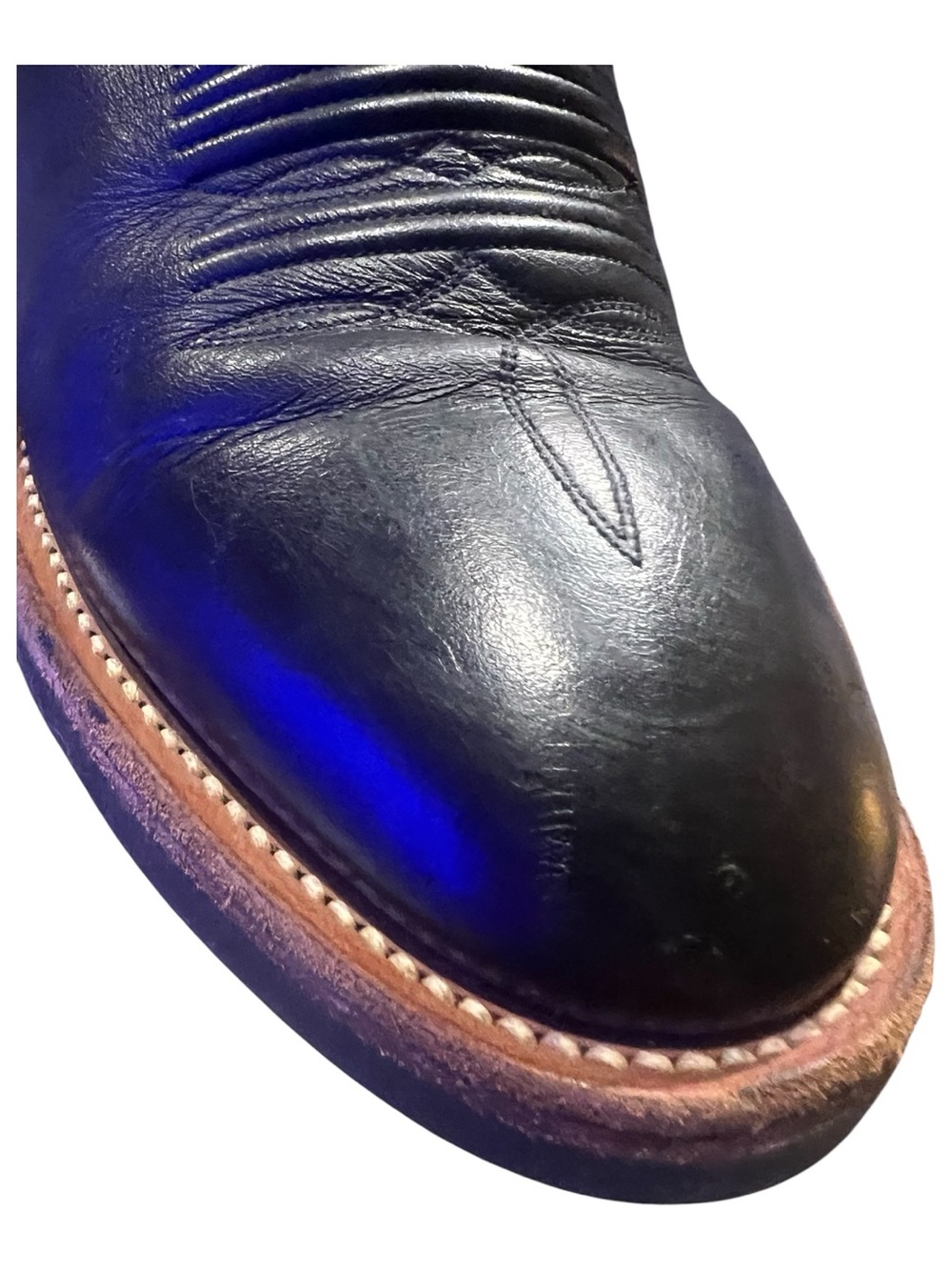 Justin Black Leather Western Roper Boots – Men’s Size 10.5 D - Picture 4 of 7